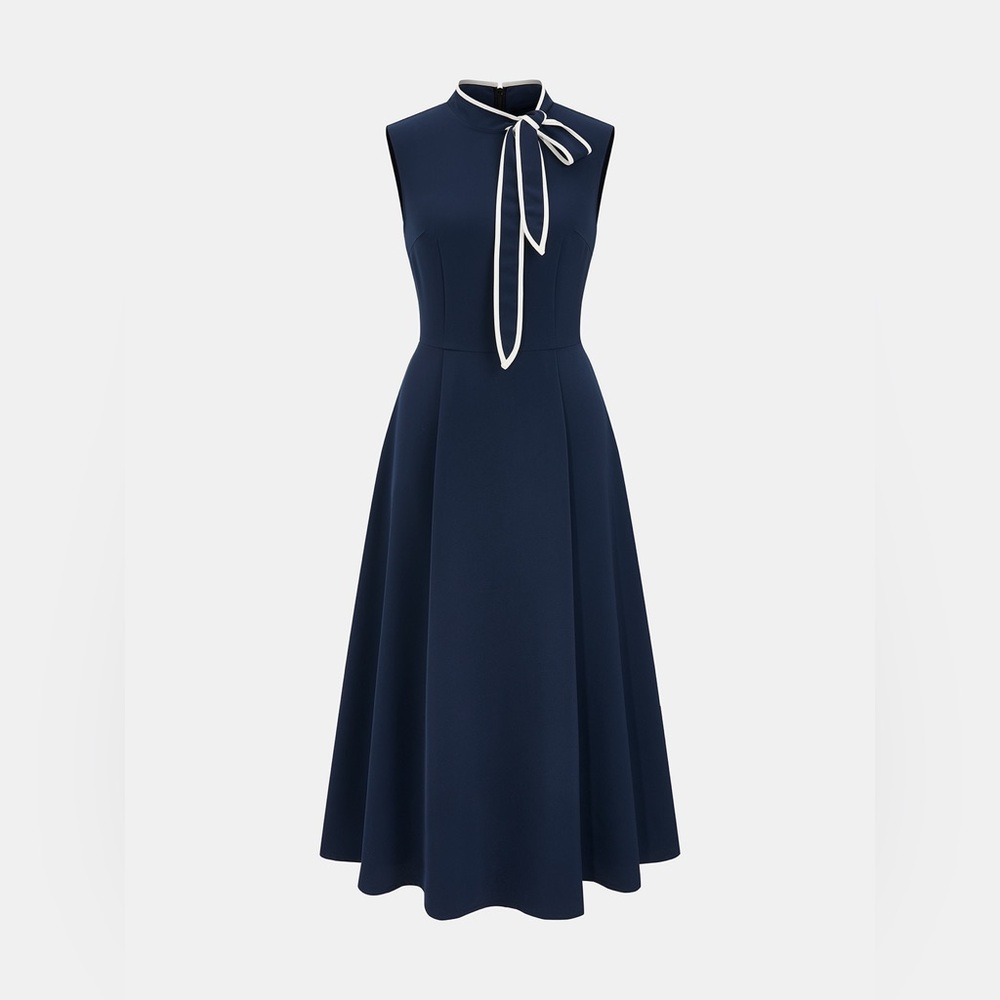 Commense Tie-Neck Sleeveless Maxi Dress
